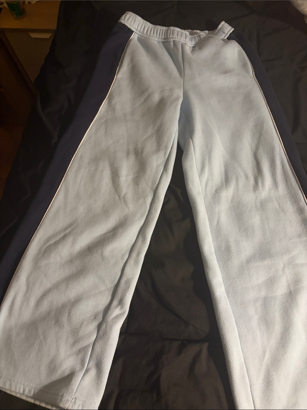 Edikted Light Blue Joggers with Navy Side Panels